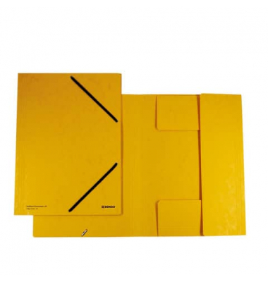 Eckspannmappe 8643119-11, A4 gelb Karton 390g, mit 3 Einschlagklappen