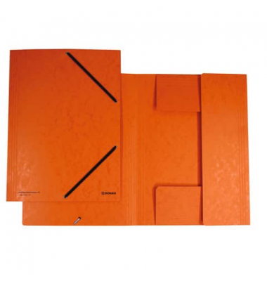 Eckspannmappe 8643119-12, A4 orange Karton 390g, mit 3 Einschlagklappen
