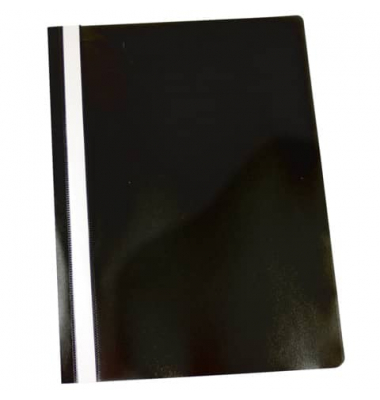 Schnellhefter Standard- B&uuml;roserie PP 1702001-01, A4, schwarz, Polypropylen (PP), 80g, Vorderdeckel transparent