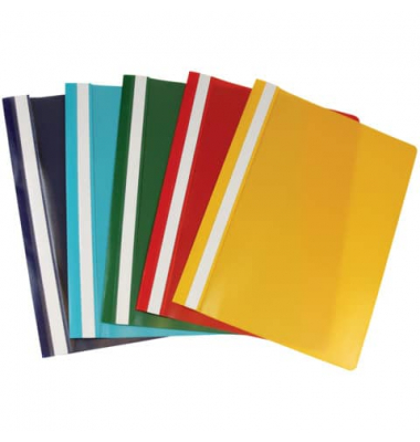 Schnellhefter 1702910-99, A4, farbig sortiert, Polypropylen (PP), Vorderdeckel transparent