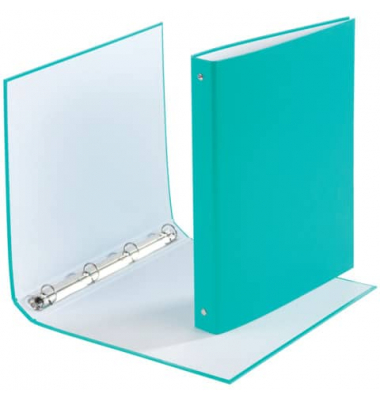 Ringbuch 3733001F-24, A4 4 Ringe 20mm Ring-&Oslash; Karton/Polypropylen t&uuml;rkis