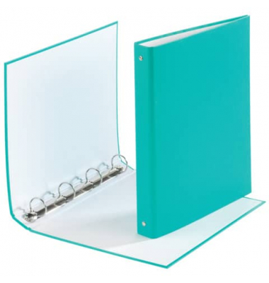 Ringbuch 3737001F-24, A4 4 Ringe 30mm Ring-&Oslash; Karton/Polypropylen t&uuml;rkis