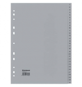 Kunststoffregister 7734095-13, 1 bis 31, A4, 120µm, graue Taben, 31-teilig