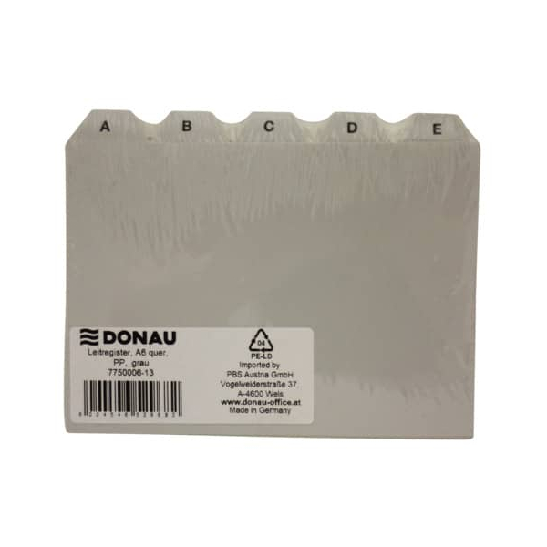 Donau Leitregister PP A6quer grau 9004546529682 Donau