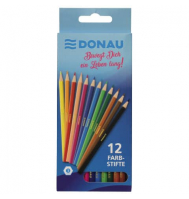 Farbstifte-Set, 3810004-99, 12-farbig sortiert, 6-Kant-Schaft, Etui