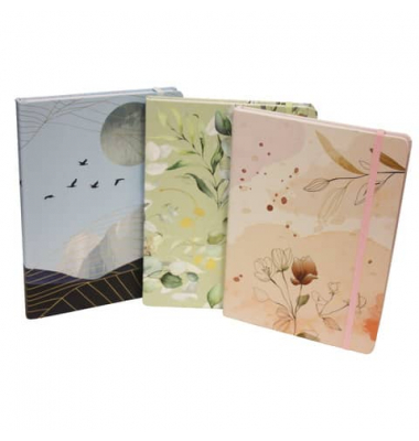 Notizbuch 1350109-99, farbig sortiert, A5, liniert, 80g, 96 Blatt / 192 Seiten