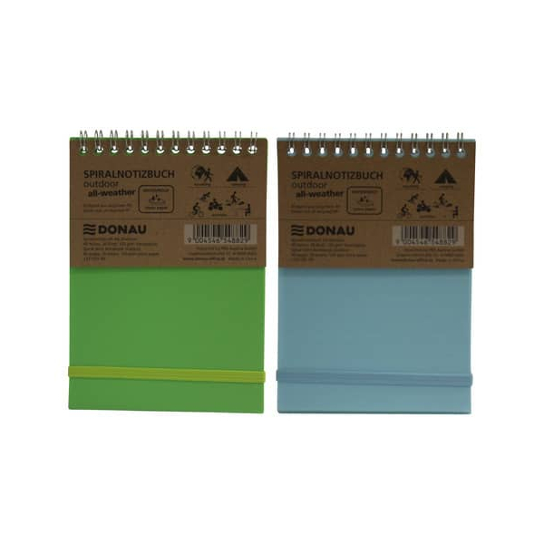 4 Stück Donau Notizbuch 1321101-99, Outdoor, bunt, A6, liniert, 120g, 20 Blatt / 40 Seiten 9004546548829 Donau