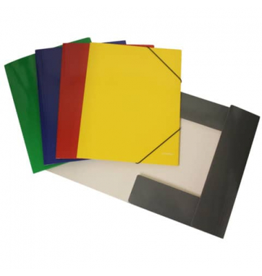 Eckspannmappe 2068400-99, A4 farbig sortiert Karton 325g, f&uuml;r ca. 150 Blatt, mit 3 Einschlagklappen