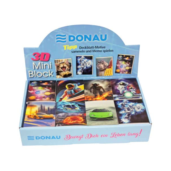 80 Stück Donau Notizblock 1310108-99 Space & Speed, Space & Speed, blanko, 6,4x8,25cm, 70g, sortiert, 40 Blatt 9004546549789 Donau