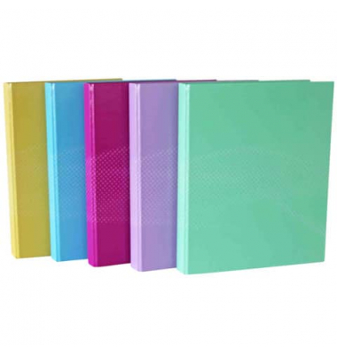 Ringbuch mit dezentem Punkte-Design 2764341-99, A4 2 Ringe 25mm Ring-&Oslash; Karton, Papier kaschiert mit Glanzlaminierung gelb/gr&uuml;n/b