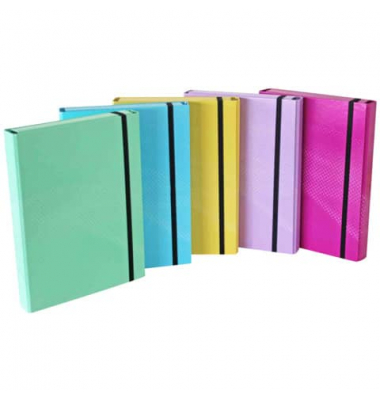 Heftbox Pastell 2056341-99, A4 farbig sortiert, 4cm F&uuml;llh&ouml;he, Karton papierkaschiert