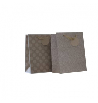 Geschenktasche 55029, neutral, Schleifenband mit Anhänger,  2 Motive sortiert, 180mm x 230mm