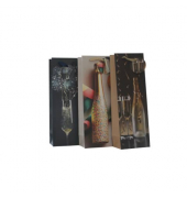 Geschenktasche 55032, Schleifenband mit Anhänger, 3 Motive Sekt sortiert, 120mm x 360mm