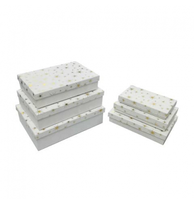 Weihn.Geschenkkarton Kraftpapier weiß