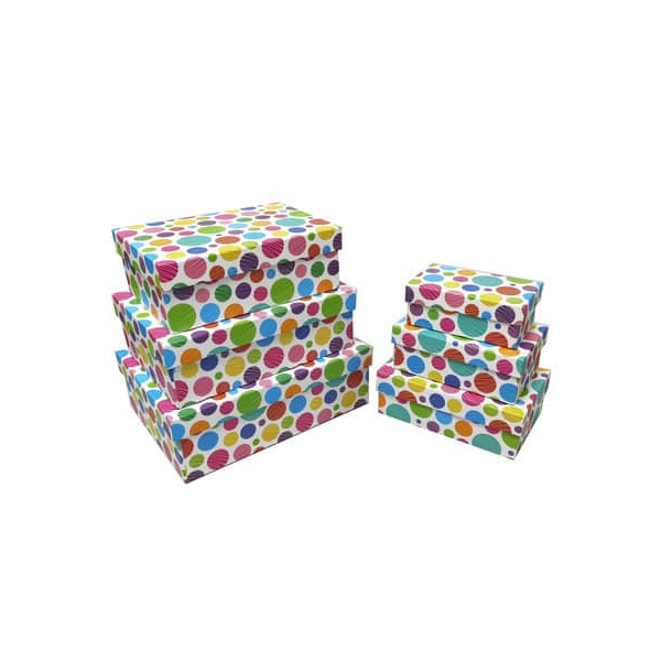 Geschenkkarton Punkte bunt 9004546554714 PBs