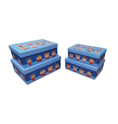 Weihn.Geschenkkarton Kind blau
