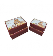 Geschenkkarton Herbsttiere rotbraun