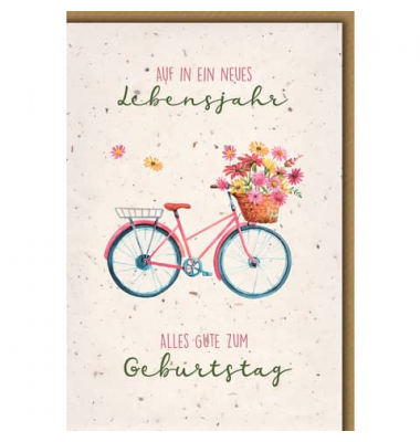 Geburtstagskarten 512593 11,5x17 cm 115mm x 170mm (BxH) Fahrrad bunt