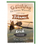 Geburtstagskarten 5510037 11,5x17 cm 115mm x 170mm (BxH) Flugzeug bunt