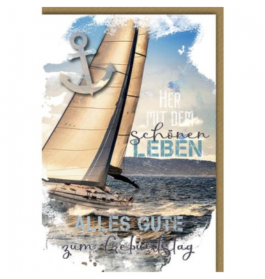 Geburtstagskarten 512469 11,5x17 cm 115mm x 170mm (BxH) Segeln bunt