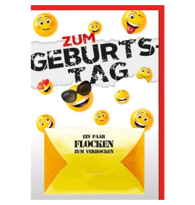 Geburtstagskarten 512369 11,5x17 cm 115mm x 170mm (BxH) Smileys bunt