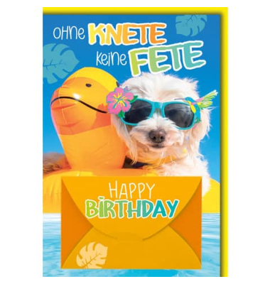 Geburtstagskarten 512654 11,5x17 cm 115mm x 170mm (BxH) Geldschein bunt