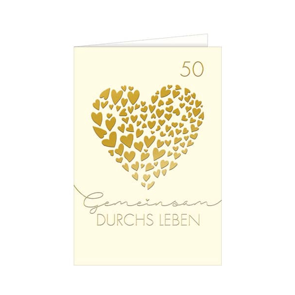 5 Stück Alpedia Goldhochzeitskarte geprägt 9004546568223 Head