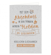 Karte zur best. Prüfung geprägt