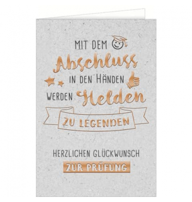 Karte zur best. Prüfung geprägt