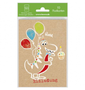 Einladungskarten 41-7696 Dino bunt