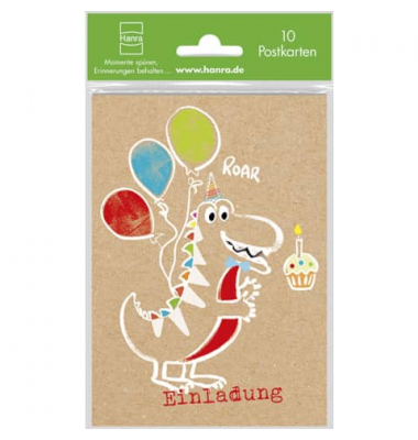 Einladungskarten 41-7696 Dino bunt