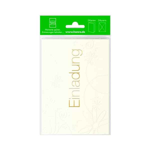 9004546571001 - Einladungskarten 41-7619 Schriftzug Einladung 9004546571001 5 Stück