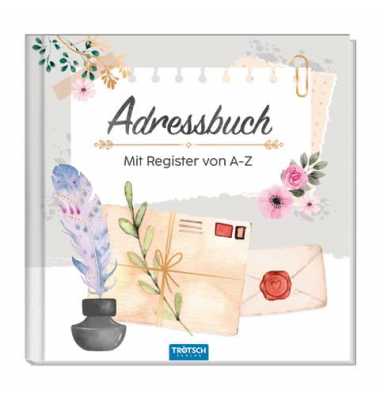 Adressbuch Brief und Feder bunt