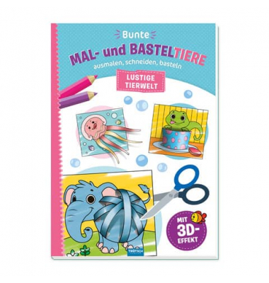 Bastelheft Mal- Basteltiere und bunt