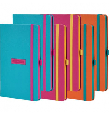 Notizbuch SO25, bunt, A5, liniert, 80g, 96 Blatt / 192 Seiten