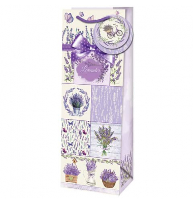 Geschenktasche 22439 TB Lavendel, neutral, Kordel mit Anhänger, Lavendel, 120mm x 360mm