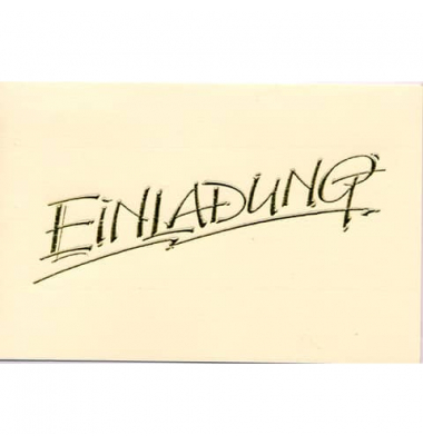 Einladungskarten 41-2776 Schriftzug Einladung beige