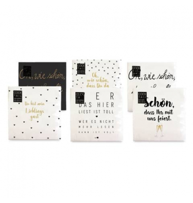 Motivserviette 25x25cm Scriptum sort.