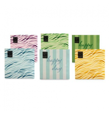 Motivservietten 1209-25373, farbig sortiert / Wonderful World, 3-lagig, 25x25cm