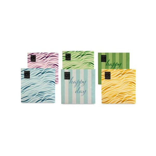 12 Stück Braun und Company Motivservietten 1209-25373, farbig sortiert / Wonderful World, 3-lagig, 25x25cm  Braun und Company 20 Stück
