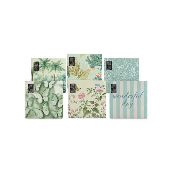 24 Stück Braun und Company Motivservietten Avantgarde 1180-25359, farbig sortiert / Jade, 3-lagig, 33x33cm  Braun und Company 20 Stück