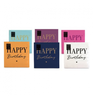 Motivserviette 25x25cm Happy Birthday