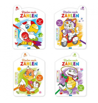 Malbuch Malen nach Zahlen 4 Motive a 4St
