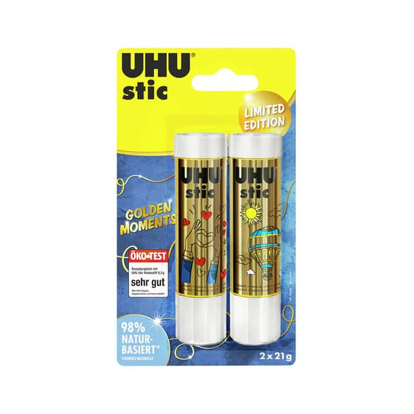 6 Stück UHU Klebestift 55396 / 55395 Gold Edition, 2x 21g, Multipack  UHU 40 Gramm