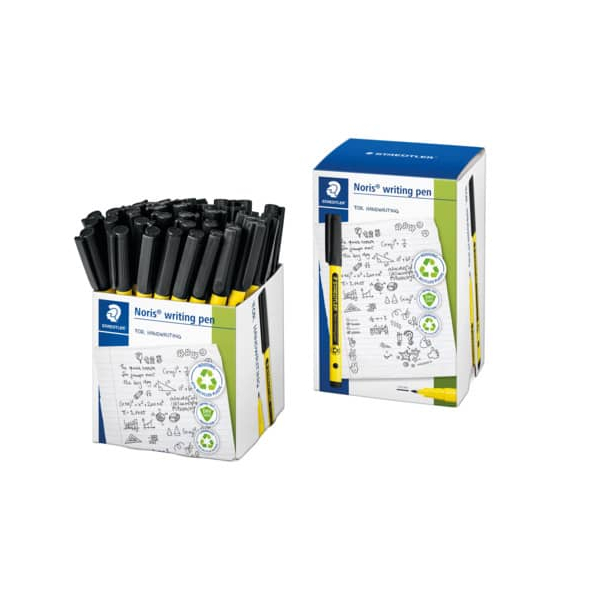 50 Stück Staedtler Fineliner Noris writing pen, 307-9 CT50, blau (Schreibfarbe: schwarz), 0,6mm  Staedtler