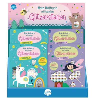 Malbuch Set mit bunten Glitzersteinen