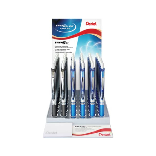 36 Stück Pentel Gelschreiber Energel schwarz+blau  Pentel