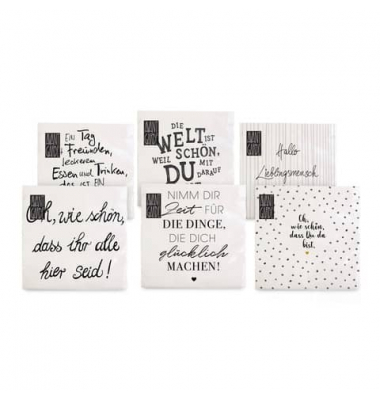 Motivserviette 33x33cm Scriptum sort.