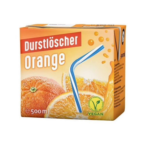 Durstlöscher Orangensaft 14490, 12 x 0,5 l Tetrapack 4100060035045 Durstlöscher 6000 Milliliter
