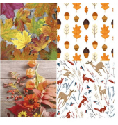 Motivserviette 33x33cm Herbst sortiert